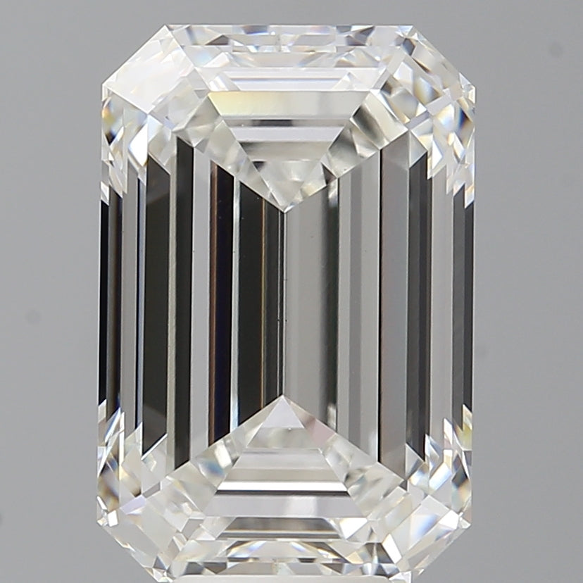 8.10 Carat Emerald Shaped, Ideal Cut, F Color, VVS2 Clarity, IGI Certified Lab Grown Diamond