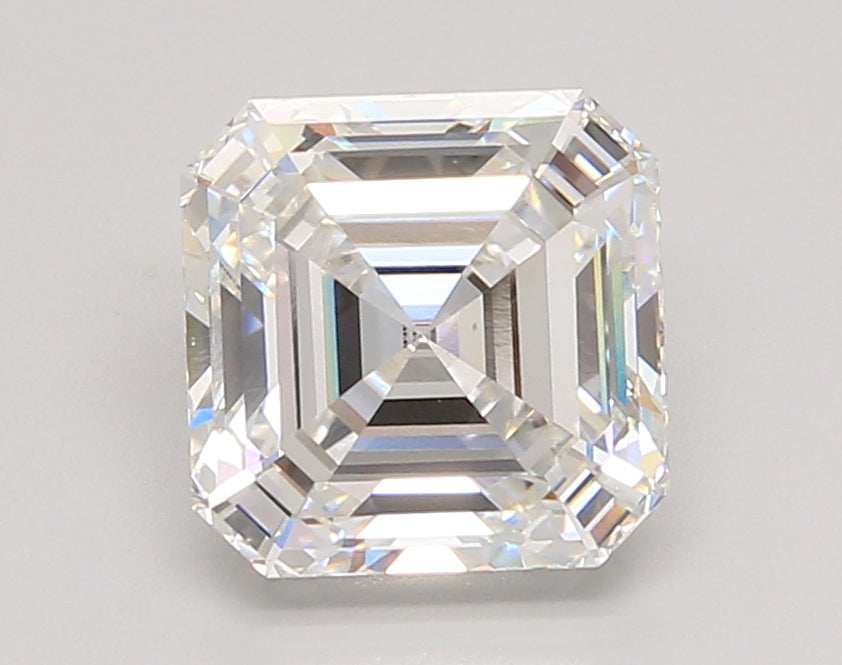 3.02 Carat Asscher Shaped, Ideal Cut, E Color, VVS2 Clarity, IGI Certified Lab Grown Diamond