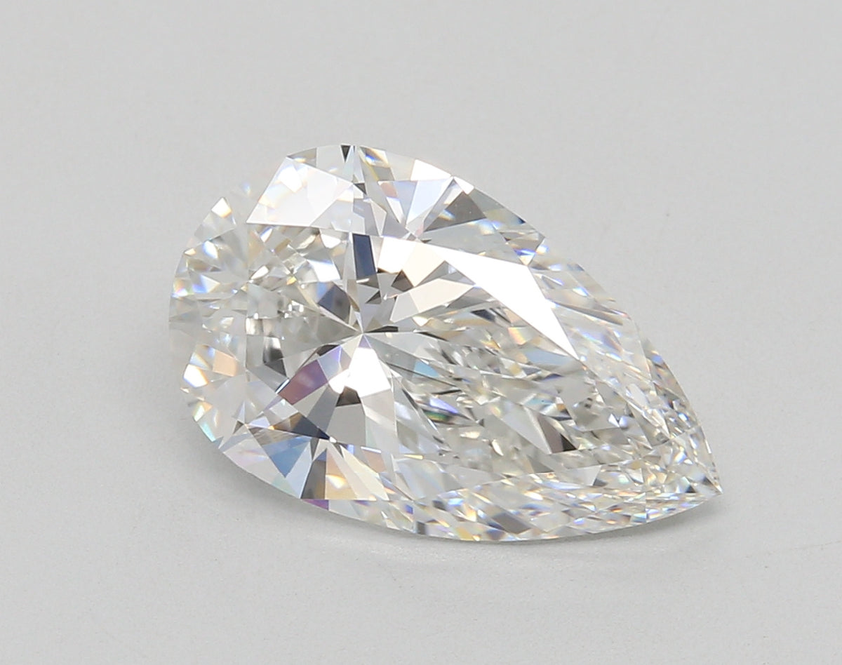 4.06 Carat Pear Shaped, Ideal Cut, F Color, VS1 Clarity, IGI Certified Lab Grown Diamond