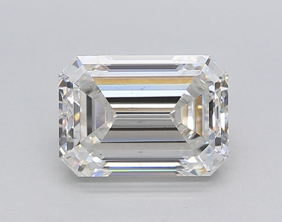 1.97 Carat Emerald Shaped, Ideal Cut, F Color, VS1 Clarity, IGI Certified Lab Grown Diamond