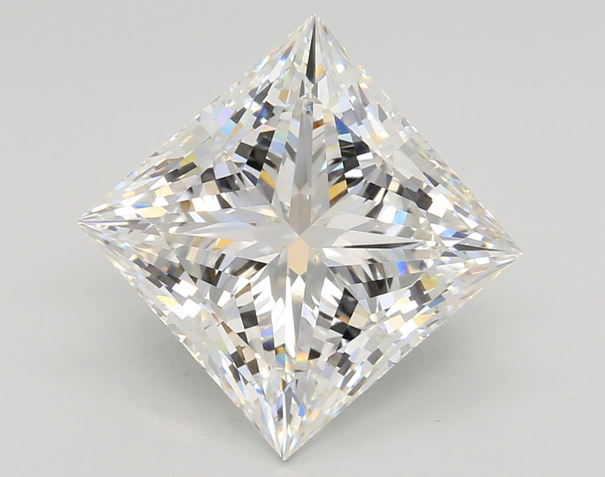 7.57 Carat Princess Shaped, Ideal Cut, F Color, VS1 Clarity, IGI Certified Lab Grown Diamond