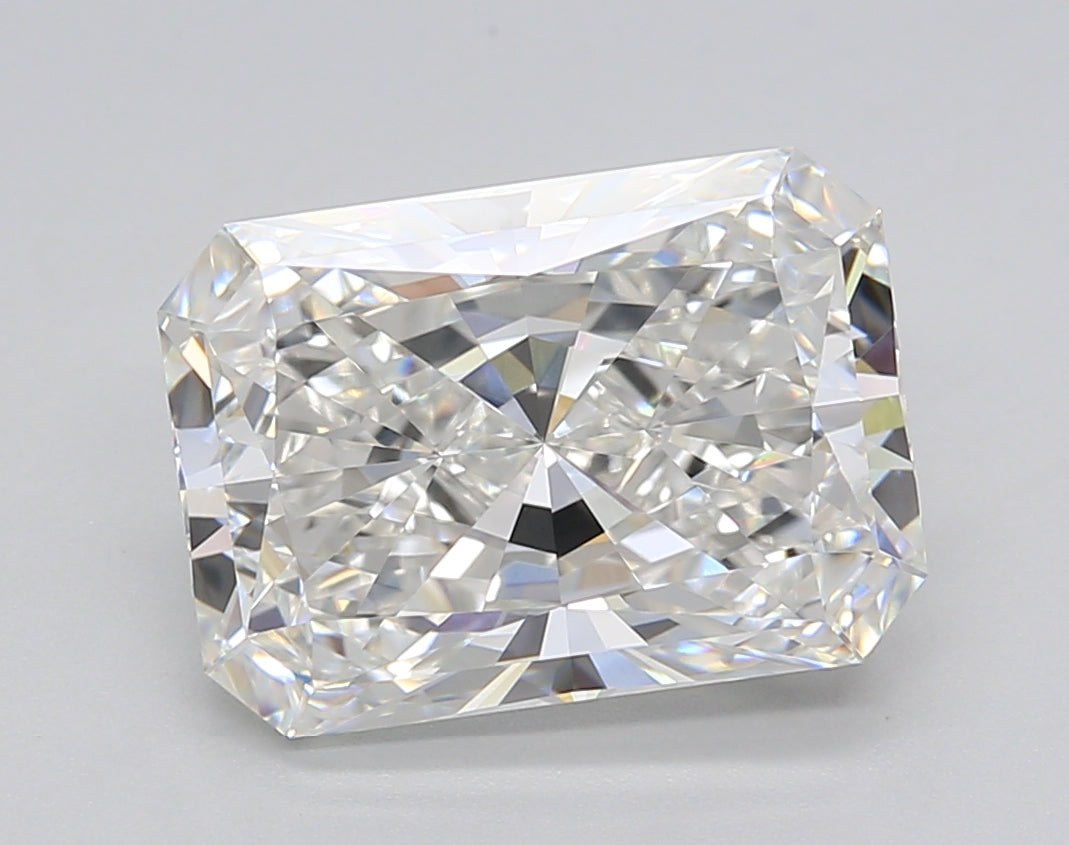 4.02 Carat Radiant Shaped, Ideal Cut, F Color, VVS2 Clarity, GIA Certified Lab Grown Diamond
