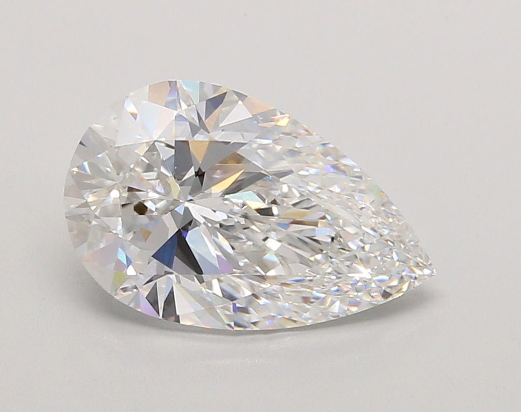 3.04 Carat Pear Shaped, Ideal Cut, D Color, VS1 Clarity, IGI Certified Lab Grown Diamond