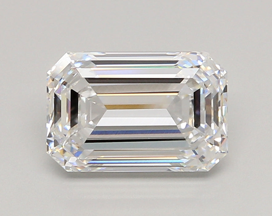 3.00 Carat Emerald Shaped, Ideal Cut, D Color, VVS2 Clarity, IGI Certified Lab Grown Diamond