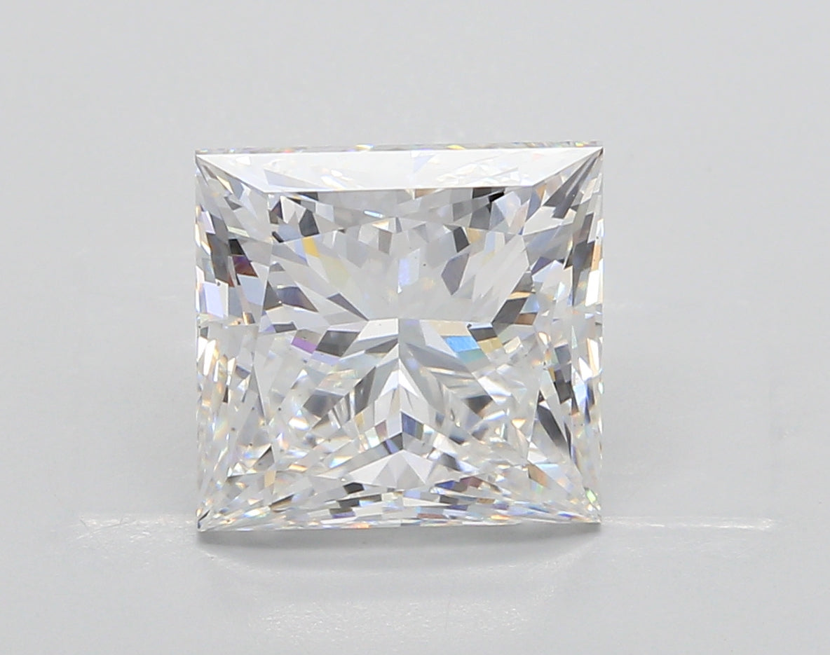 4.45 Carat Princess Shaped, Ideal Cut, D Color, VS1 Clarity, IGI Certified Lab Grown Diamond
