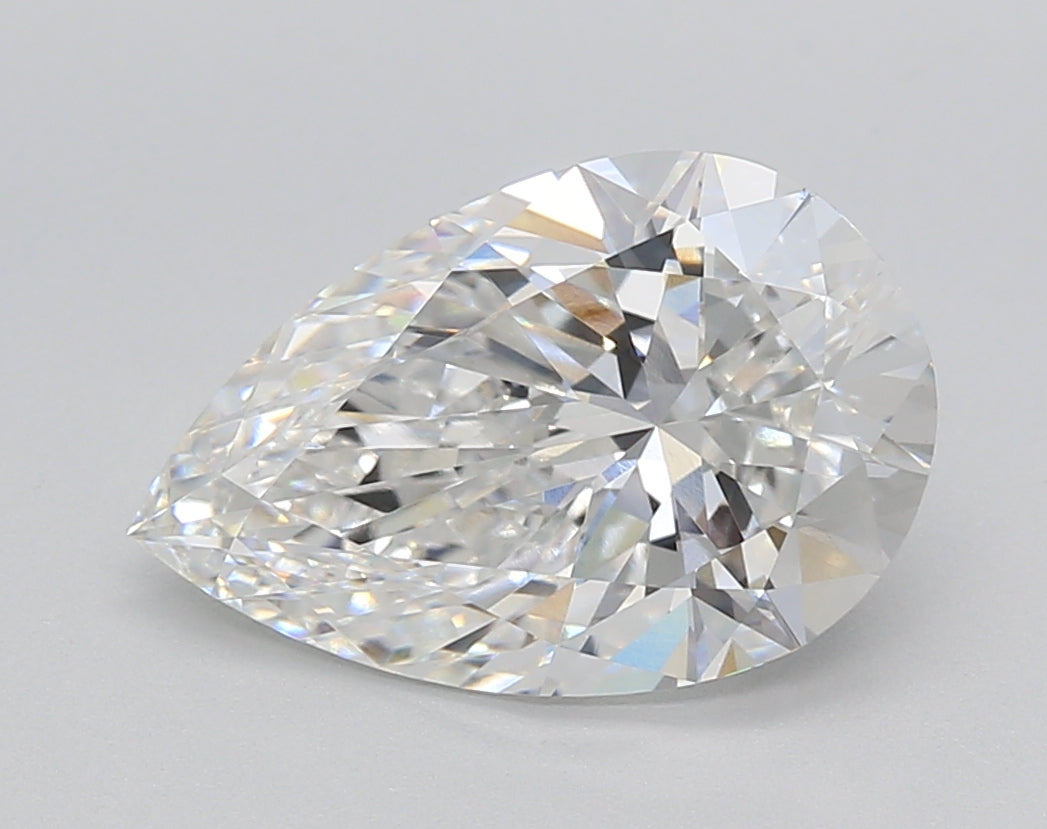3.01 Carat Pear Shaped, Ideal Cut, E Color, VVS2 Clarity, IGI Certified Lab Grown Diamond