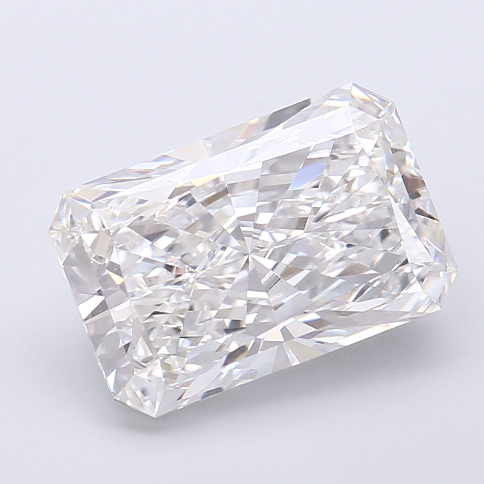 6.12 Carat Radiant Shaped, Very Good Cut, F Color, VVS2 Clarity, IGI Certified Lab Grown Diamond