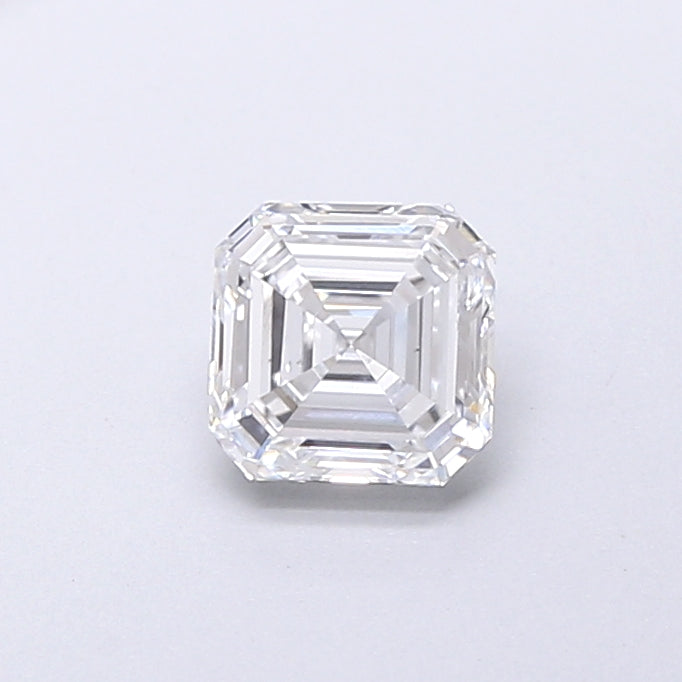 0.65 Carat Asscher Shaped, Very Good Cut, D Color, VS2 Clarity, IGI Certified Lab Grown Diamond