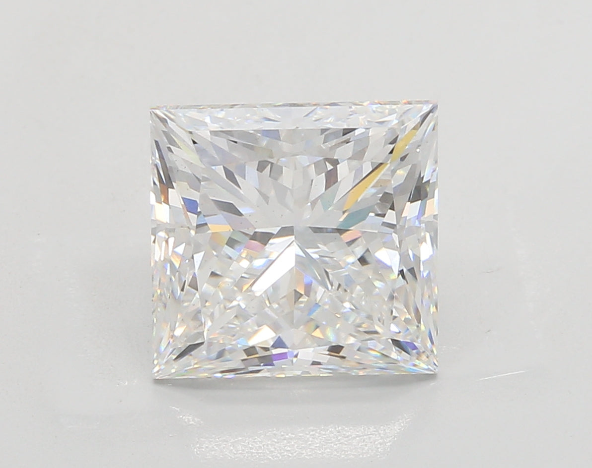 4.55 Carat Princess Shaped, Ideal Cut, E Color, VS1 Clarity, IGI Certified Lab Grown Diamond