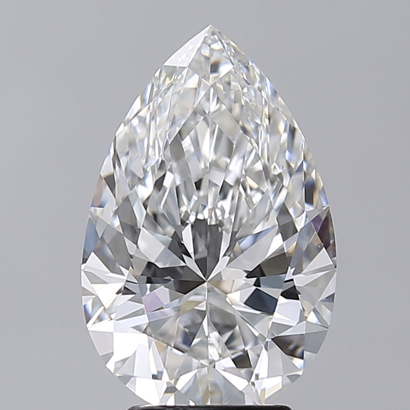 4.02 Carat Pear Shaped, Excellent Cut, F Color, VVS2 Clarity, IGI Certified Lab Grown Diamond