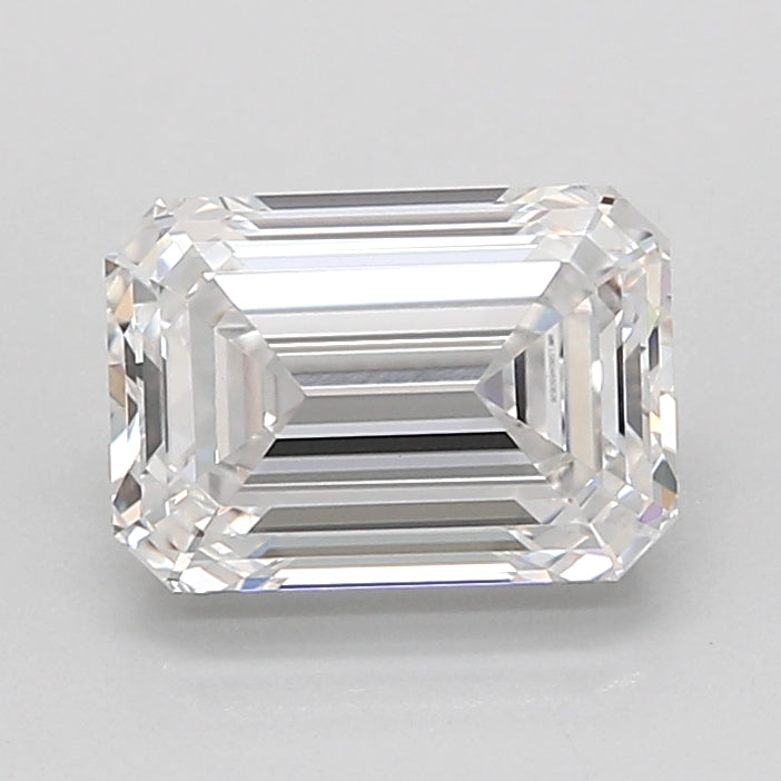2.04 Carat Emerald Shaped, Ideal Cut, E Color, VVS2 Clarity, IGI Certified Lab Grown Diamond