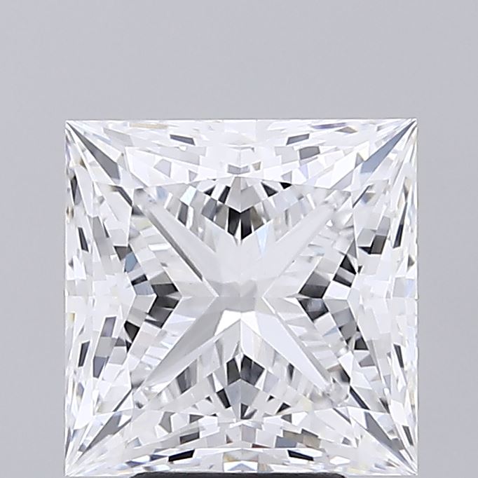 5.11 Carat Princess Shaped, Ideal Cut, D Color, VVS2 Clarity, IGI Certified Lab Grown Diamond