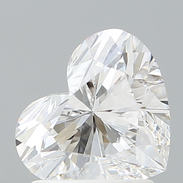 1.57 Carat Heart Shaped, Ideal Cut, D Color, VVS2 Clarity, IGI Certified Lab Grown Diamond