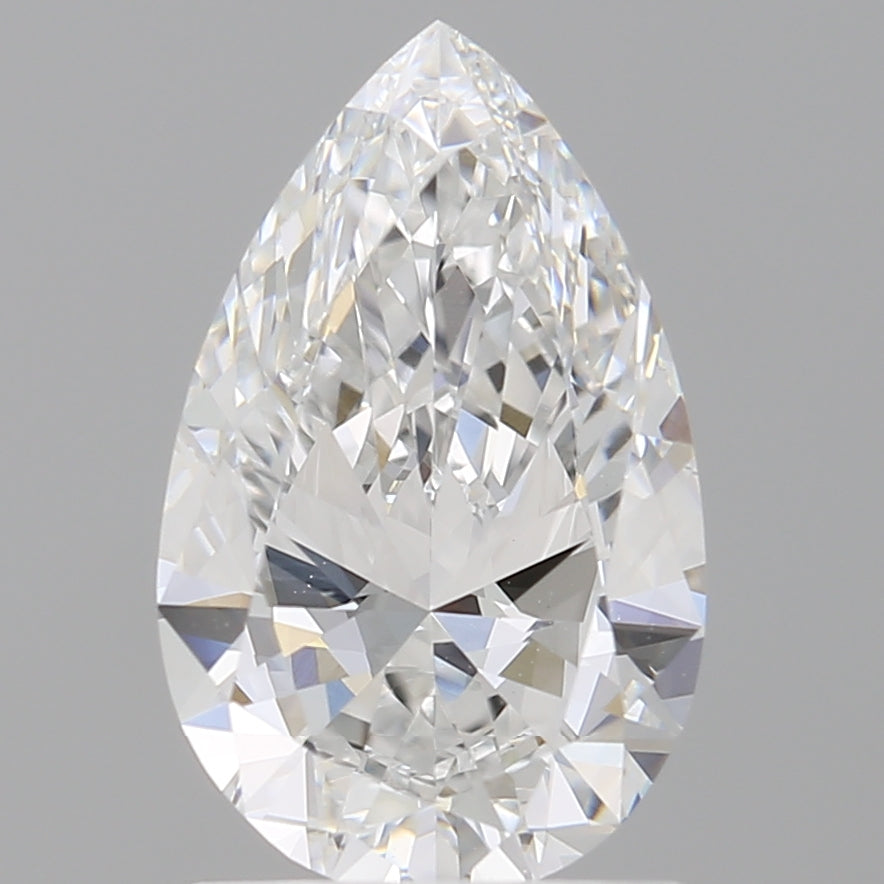 1.50 Carat Pear Shaped, Ideal Cut, D Color, VS1 Clarity, IGI Certified Lab Grown Diamond