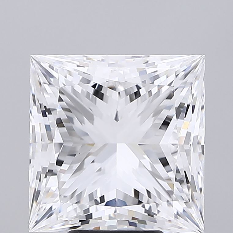 6.54 Carat Princess Shaped, Ideal Cut, D Color, VS1 Clarity, IGI Certified Lab Grown Diamond
