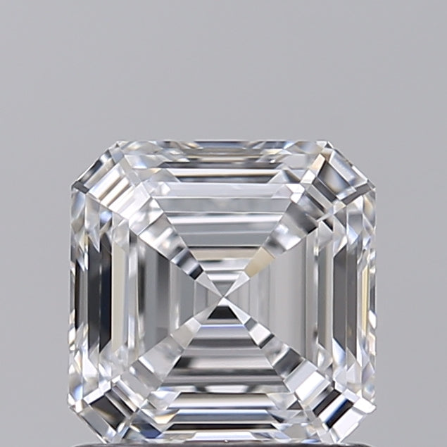 1.04 Carat Asscher Shaped, Ideal Cut, D Color, VVS2 Clarity, IGI Certified Lab Grown Diamond