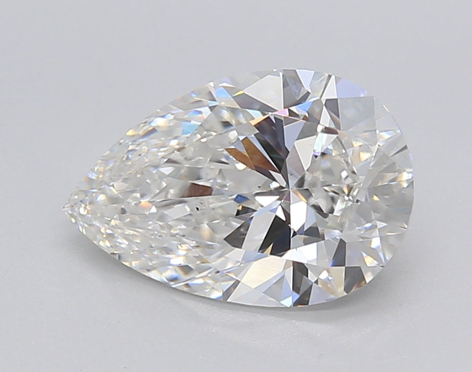 2.01 Carat Pear Shaped, Excellent Cut, E Color, VS2 Clarity, IGI Certified Lab Grown Diamond
