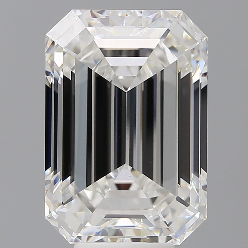8.59 Carat Emerald Shaped, Ideal Cut, F Color, VVS2 Clarity, IGI Certified Lab Grown Diamond