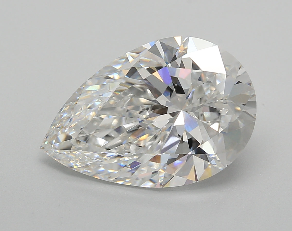5.01 Carat Pear Shaped, Excellent Cut, E Color, VVS2 Clarity, IGI Certified Lab Grown Diamond