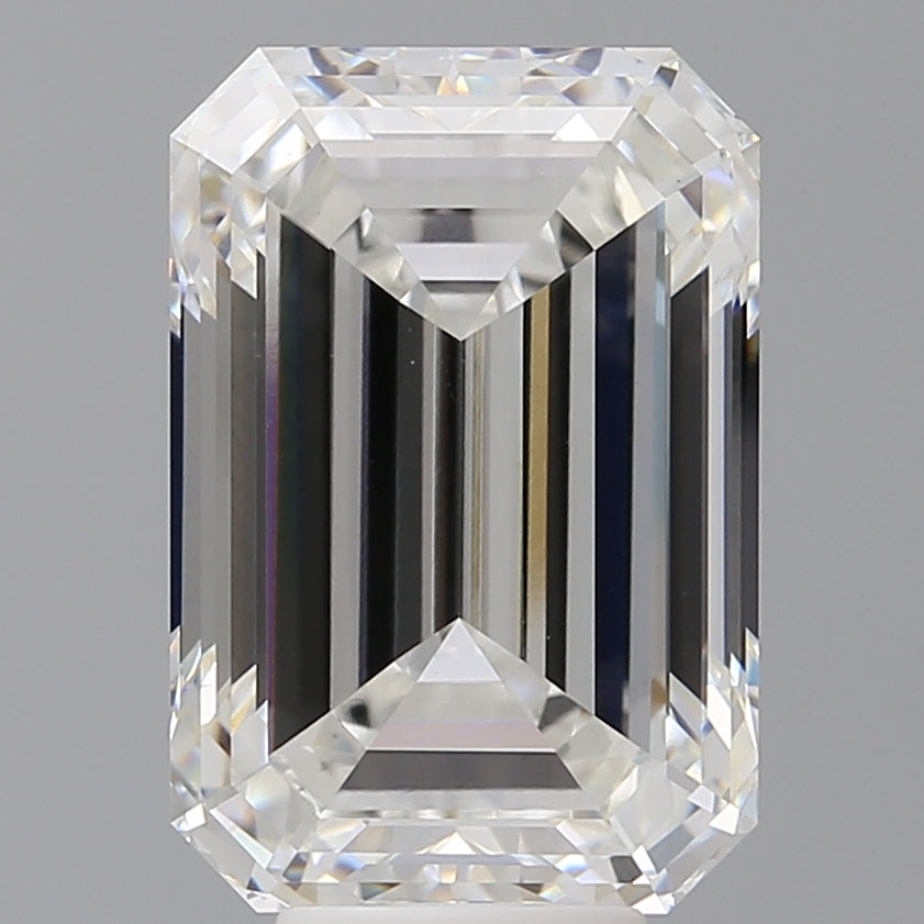 8.59 Carat Emerald Shaped, Ideal Cut, F Color, VVS2 Clarity, IGI Certified Lab Grown Diamond
