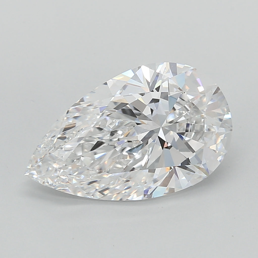 3.08 Carat Pear Shaped, Very Good Cut, E Color, VVS2 Clarity, IGI Certified Lab Grown Diamond