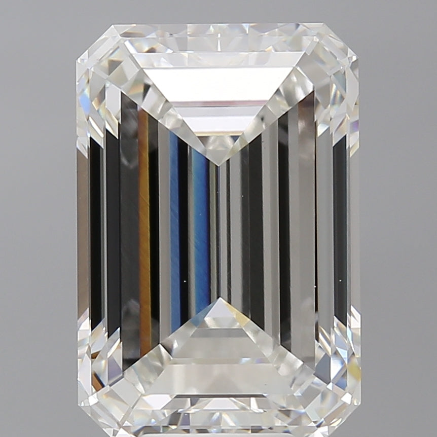 9.08 Carat Emerald Shaped, Ideal Cut, F Color, VVS2 Clarity, IGI Certified Lab Grown Diamond