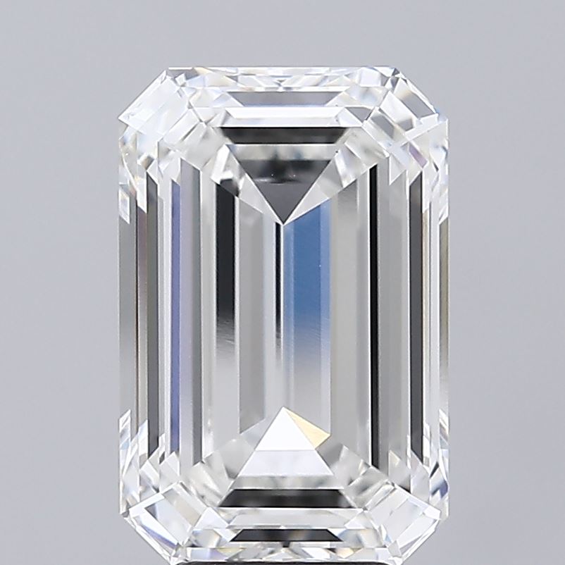 6.32 Carat Emerald Shaped, Ideal Cut, F Color, VS1 Clarity, IGI Certified Lab Grown Diamond
