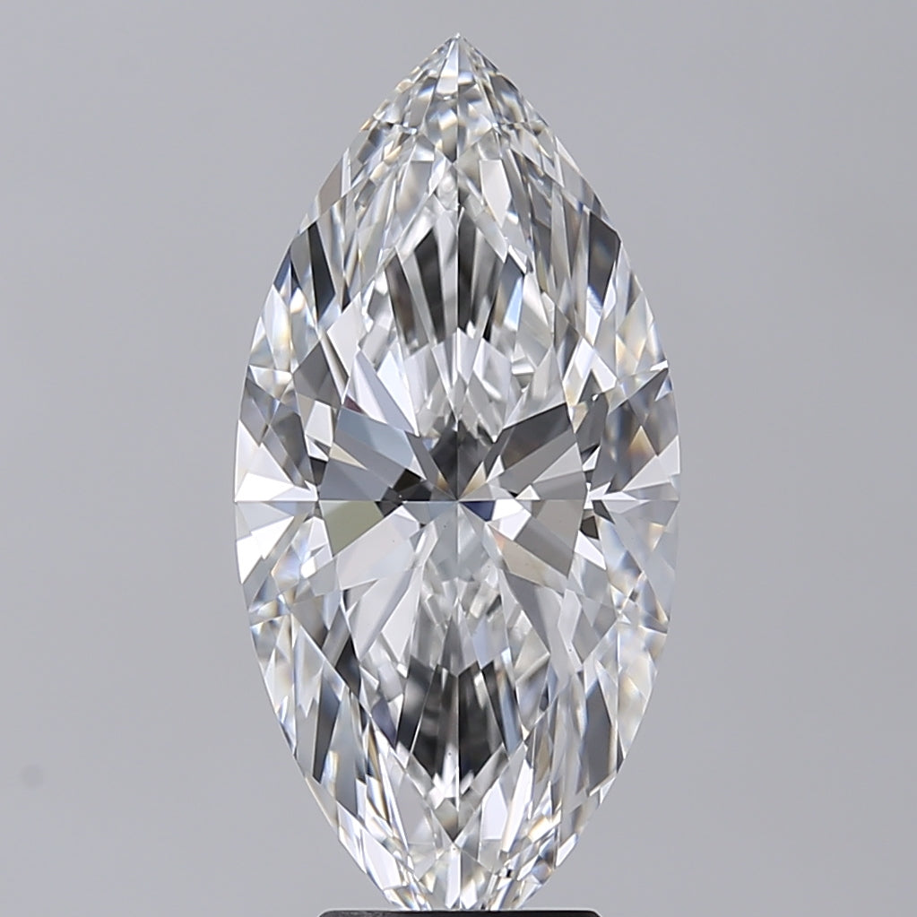 5.01 Carat Marquise Shaped, Excellent Cut, E Color, VVS2 Clarity, IGI Certified Lab Grown Diamond