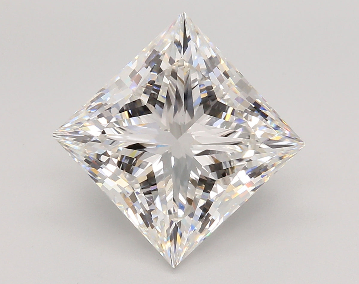 5.71 Carat Princess Shaped, Ideal Cut, F Color, VS1 Clarity, IGI Certified Lab Grown Diamond