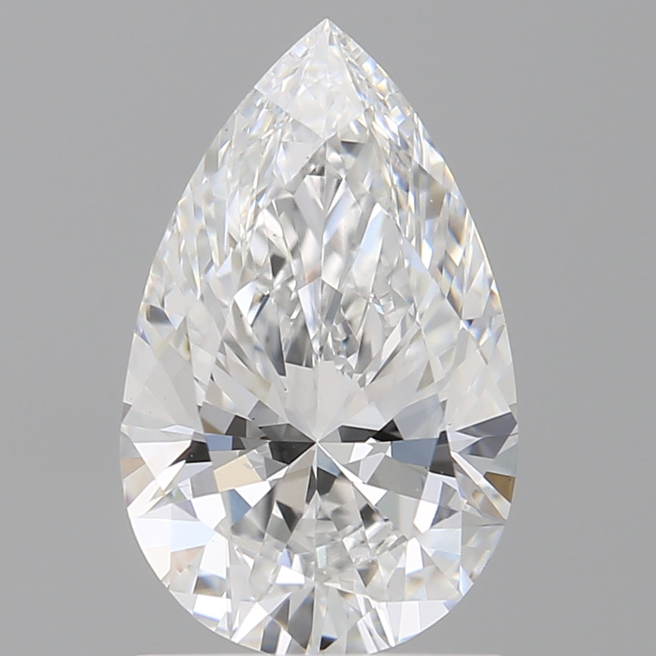 1.54 Carat Pear Shaped, Ideal Cut, E Color, VVS2 Clarity, IGI Certified Lab Grown Diamond