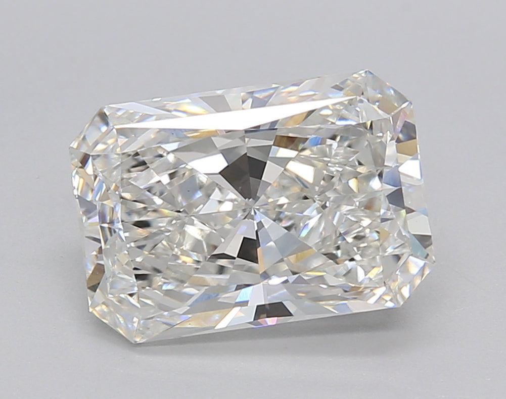 3.02 Carat Radiant Shaped, Ideal Cut, F Color, VVS2 Clarity, IGI Certified Lab Grown Diamond