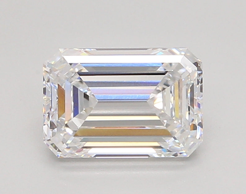 2.04 Carat Emerald Shaped, Ideal Cut, D Color, VVS2 Clarity, IGI Certified Lab Grown Diamond