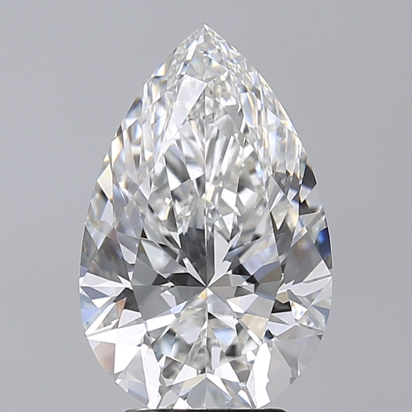 4.02 Carat Pear Shaped, Excellent Cut, F Color, VVS2 Clarity, IGI Certified Lab Grown Diamond