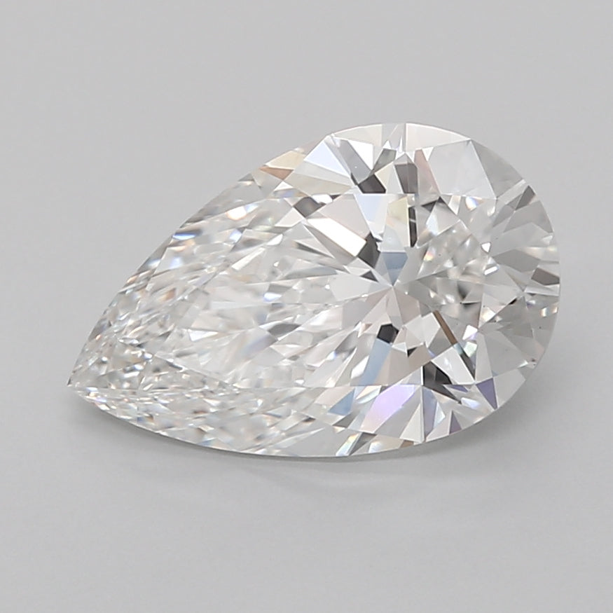 3.05 Carat Pear Shaped, Ideal Cut, F Color, VS1 Clarity, IGI Certified Lab Grown Diamond