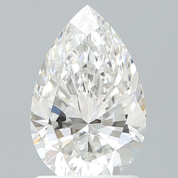 1.57 Carat Pear Shaped, Excellent Cut, E Color, VVS2 Clarity, IGI Certified Lab Grown Diamond
