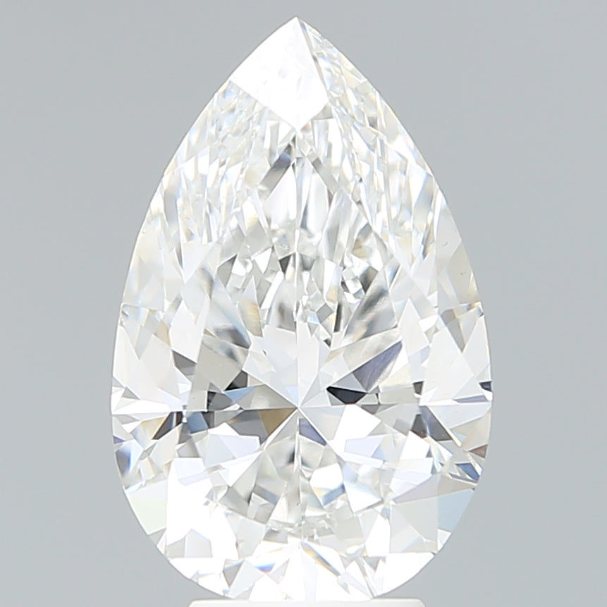 5.30 Carat Pear Shaped, Ideal Cut, F Color, VS1 Clarity, IGI Certified Lab Grown Diamond