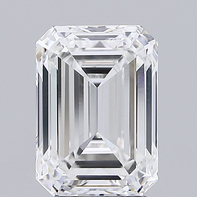 3.01 Carat Emerald Shaped, Ideal Cut, E Color, VVS2 Clarity, IGI Certified Lab Grown Diamond