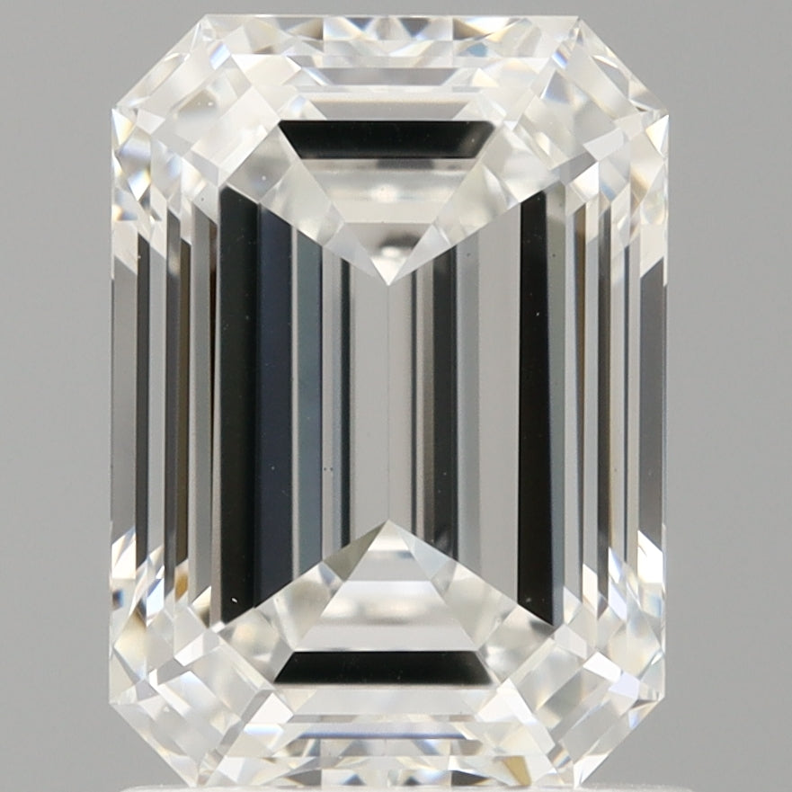 1.58 Carat Emerald Shaped, Ideal Cut, D Color, VVS2 Clarity, IGI Certified Lab Grown Diamond