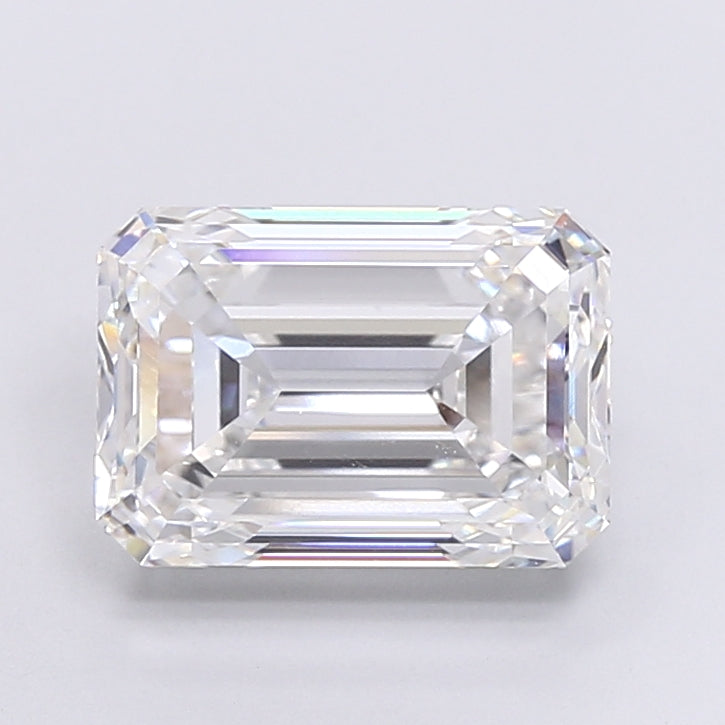6.51 Carat Emerald Shaped, Very Good Cut, F Color, VVS2 Clarity, IGI Certified Lab Grown Diamond