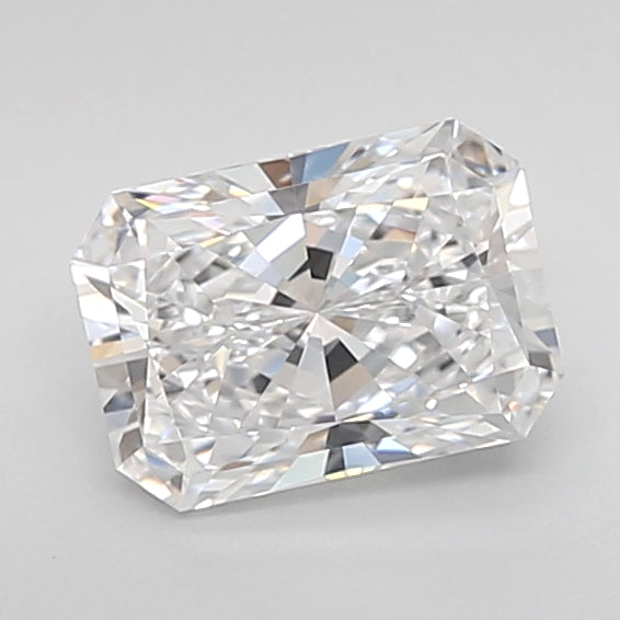 1.54 Carat Radiant Shaped, Excellent Cut, D Color, VVS2 Clarity, IGI Certified Lab Grown Diamond
