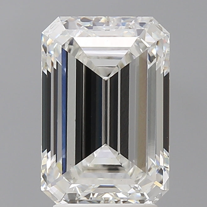 3.59 Carat Emerald Shaped, Ideal Cut, F Color, VVS2 Clarity, IGI Certified Lab Grown Diamond