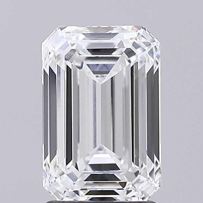 2.15 Carat Emerald Shaped, Ideal Cut, D Color, VVS2 Clarity, IGI Certified Lab Grown Diamond