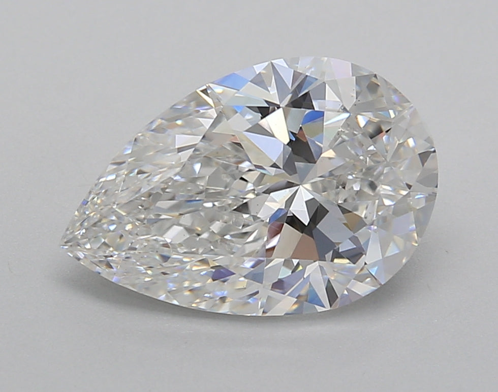 2.66 Carat Pear Shaped, Excellent Cut, E Color, VS1 Clarity, IGI Certified Lab Grown Diamond