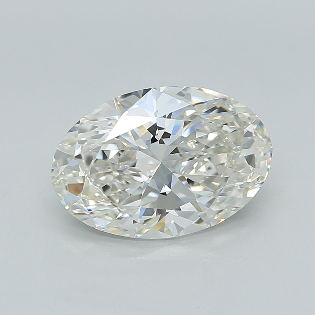 2.55 Carat Oval Shaped, Ideal Cut, G Color, VVS2 Clarity, IGI Certified Lab Grown Diamond