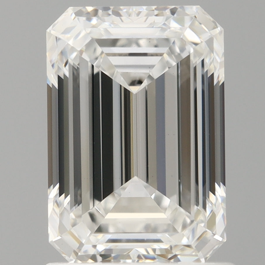 1.56 Carat Emerald Shaped, Ideal Cut, D Color, VVS2 Clarity, IGI Certified Lab Grown Diamond