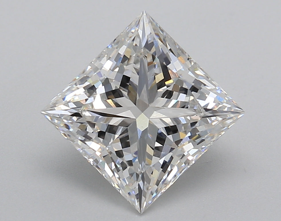 3.01 Carat Princess Shaped, Excellent Cut, F Color, VVS2 Clarity, IGI Certified Lab Grown Diamond