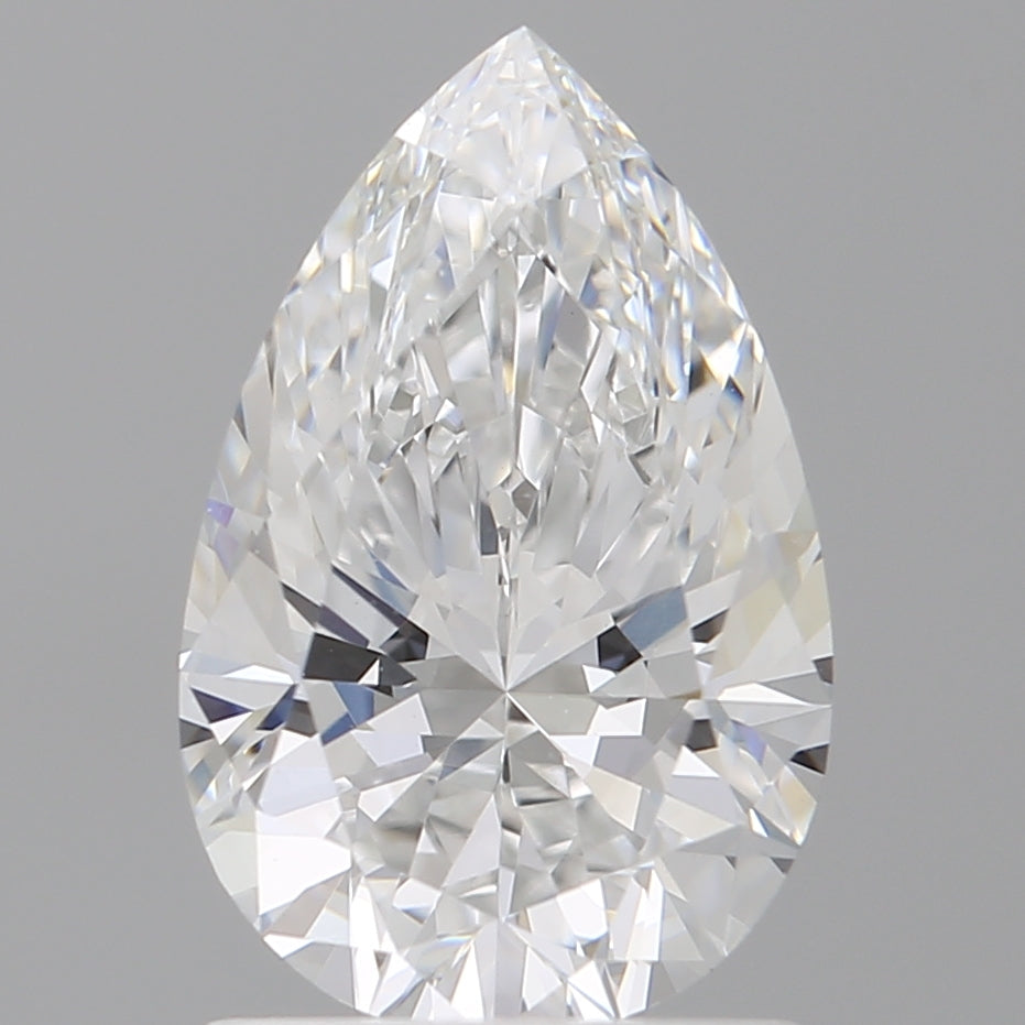 1.53 Carat Pear Shaped, Ideal Cut, E Color, VVS2 Clarity, IGI Certified Lab Grown Diamond