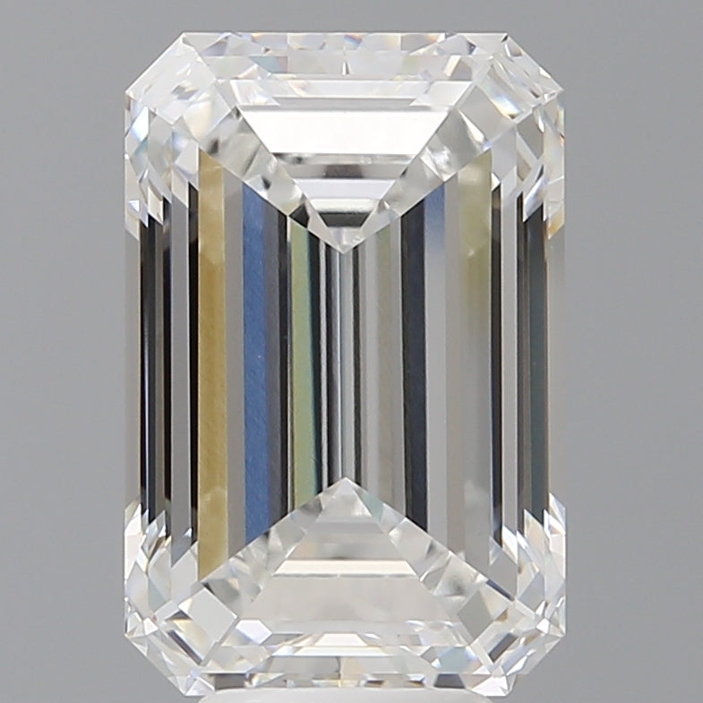 6.58 Carat Emerald Shaped, Ideal Cut, E Color, VVS2 Clarity, IGI Certified Lab Grown Diamond