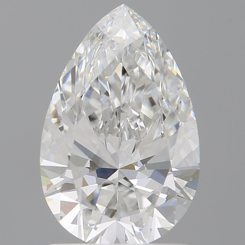 1.58 Carat Pear Shaped, Ideal Cut, E Color, VVS2 Clarity, IGI Certified Lab Grown Diamond