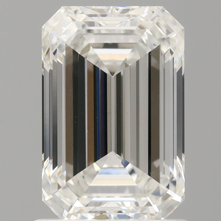 1.58 Carat Emerald Shaped, Ideal Cut, E Color, VVS2 Clarity, IGI Certified Lab Grown Diamond